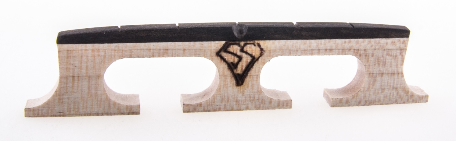 Snuffy Smith  "New Generation" Standard Width 5/8"  Compensated Maple/Ebony Five String Banjo Bridge with 16" radius 